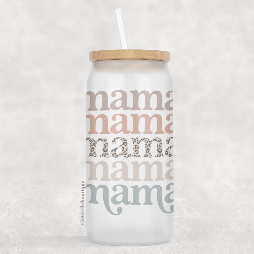 Mama 16 oz Glass Can Cup